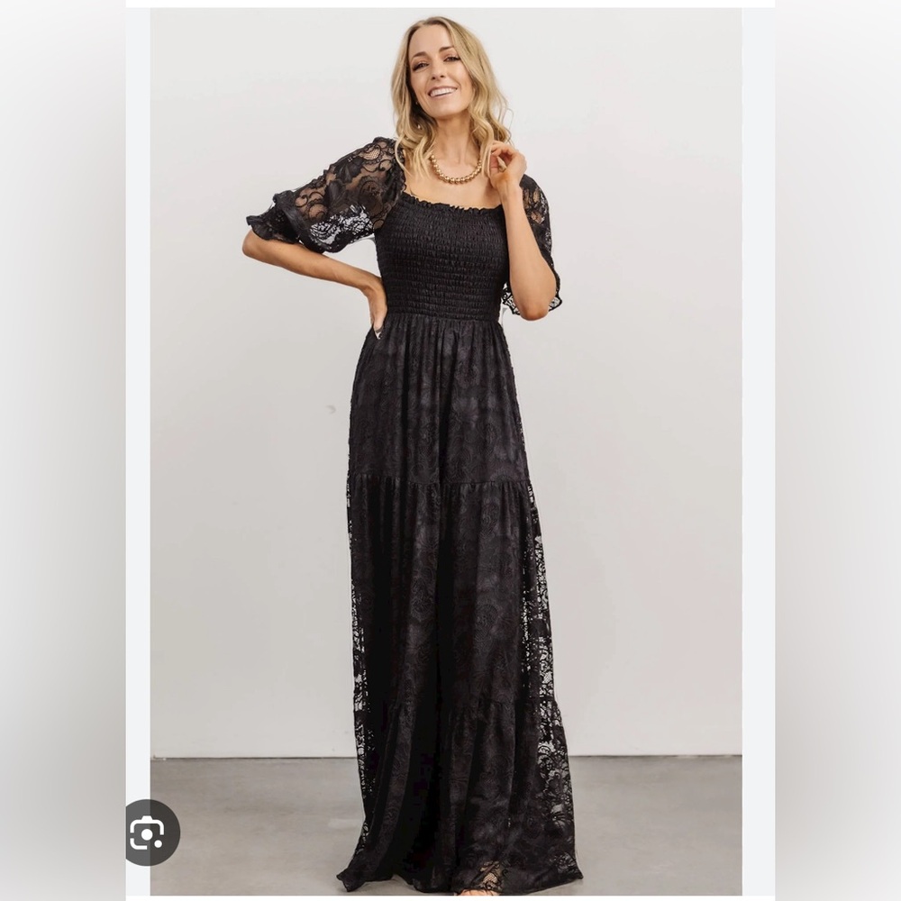 Baltic Born Stella Smocked Lace Maxi Dress